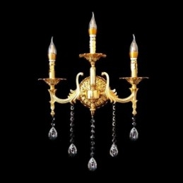 Lámpara de pared europea de lujo, lámpara de cristal con forma de gota, lámpara decorativa para mesita de noche.