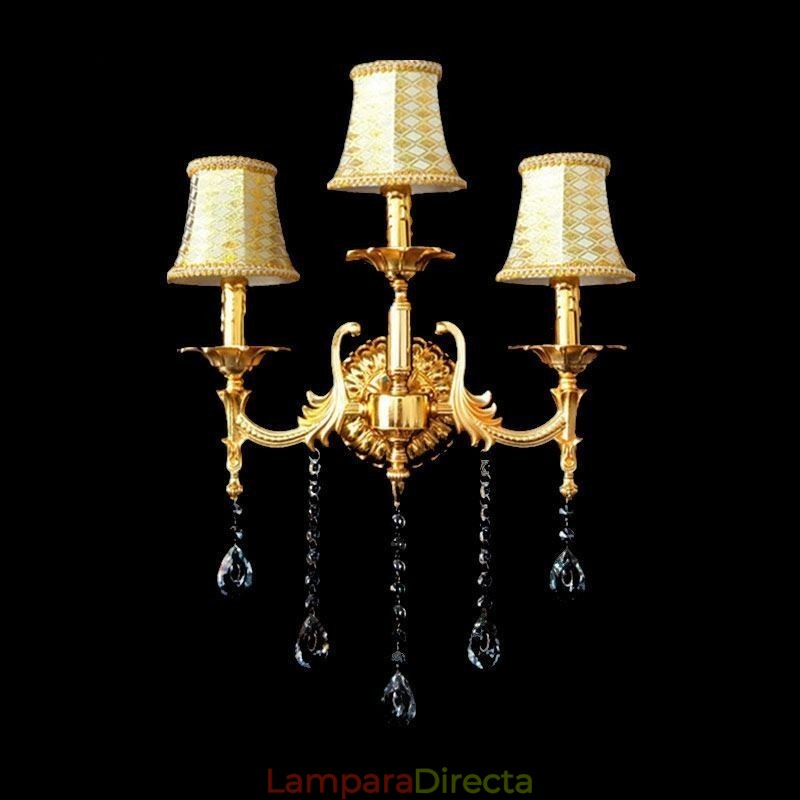 Lámpara de pared europea de lujo, lámpara de cristal con forma de gota, lámpara decorativa para mesita de noche.