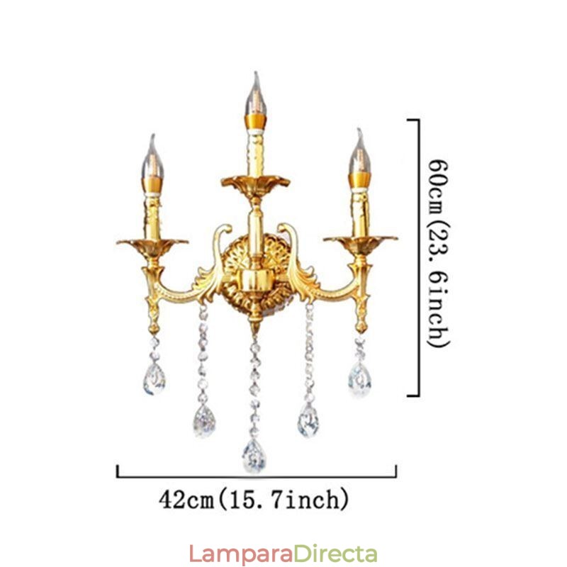 Lámpara de pared europea de lujo, lámpara de cristal con forma de gota, lámpara decorativa para mesita de noche.