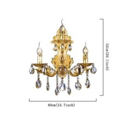Lámpara de pared de moda europea, aplique de pared de cristal de lujo, iluminación