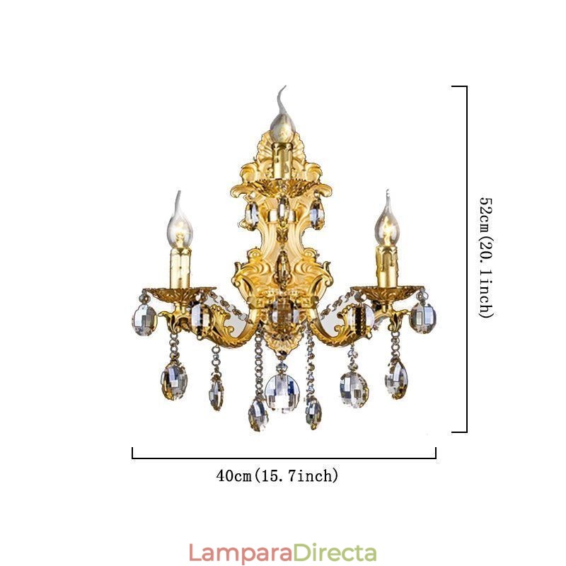 Lámpara de pared de moda europea, aplique de pared de cristal de lujo, iluminación