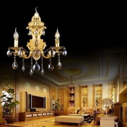 Lámpara de pared de moda europea, aplique de pared de cristal de lujo, iluminación