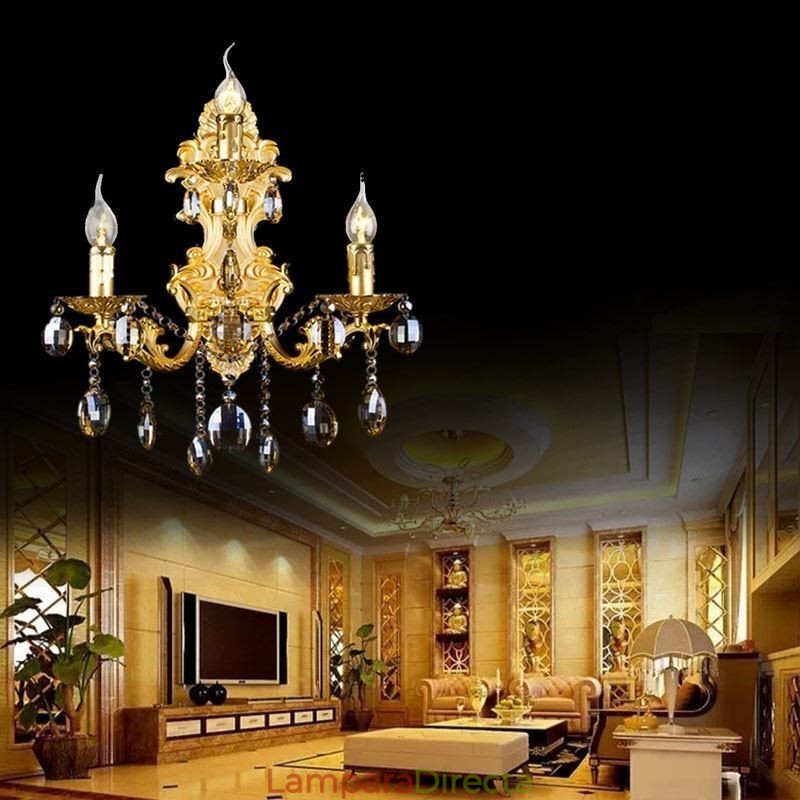 Lámpara de pared de moda europea, aplique de pared de cristal de lujo, iluminación
