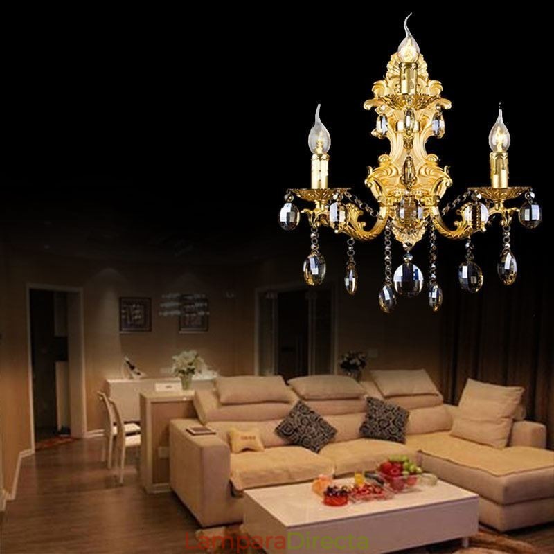 Lámpara de pared de moda europea, aplique de pared de cristal de lujo, iluminación