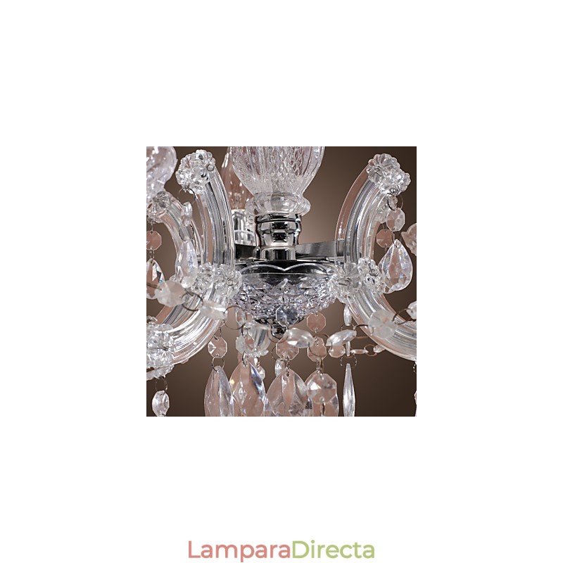 Lámpara de techo cromada Upligh, luz de vela, accesorio acrílico, lámpara colgante