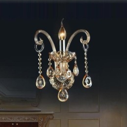 Lámpara de pared europea de cristal ámbar y coñac, lámpara de pared sencilla, iluminación