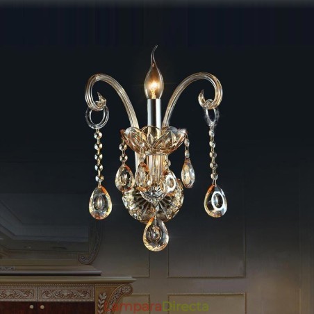 Lámpara de pared europea de cristal ámbar y coñac, lámpara de pared sencilla, iluminación Lámpara de pared europea de cristal ámbar y coñac, lámpara de pared sencilla, iluminación