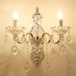 Lámpara de pared europea, aplique de pared de cristal, luz decorativa, aplique de iluminación