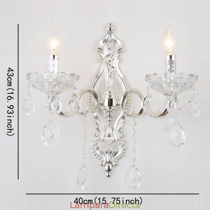 Lámpara de pared europea, aplique de pared de cristal, luz decorativa, aplique de iluminación
