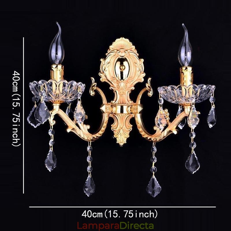 Lámpara de pared europea, aplique de pared de cristal, luz decorativa, aplique de iluminación