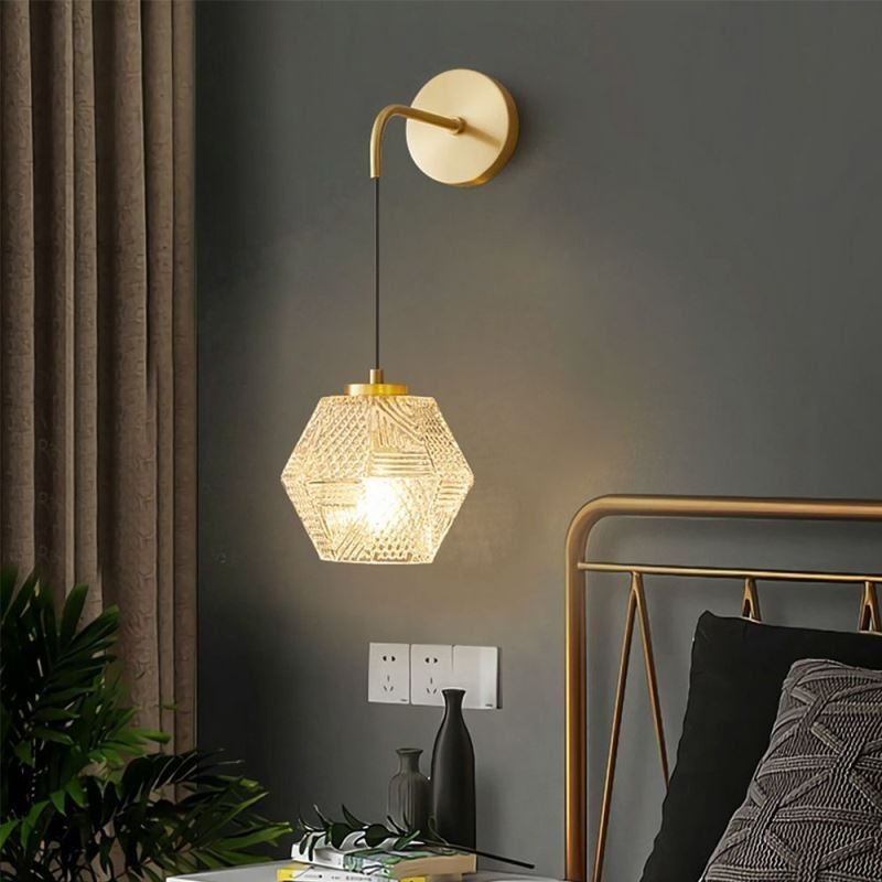 Lámpara de pared moderna con aplique de cristal creativo