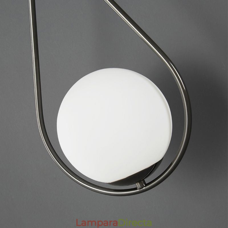 Aplique de pared moderno con forma de globo, de cristal, con forma de gota de agua negra