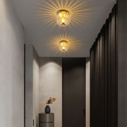 Iluminación de pared moderna con pantalla de vidrio transparente, aplique de pared cepillado.