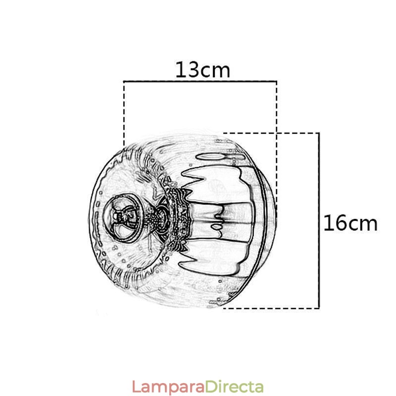 Iluminación de pared moderna con pantalla de vidrio transparente, aplique de pared cepillado.