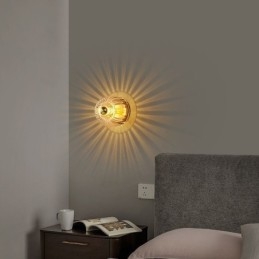 Iluminación de pared moderna con pantalla de vidrio transparente, aplique de pared cepillado.