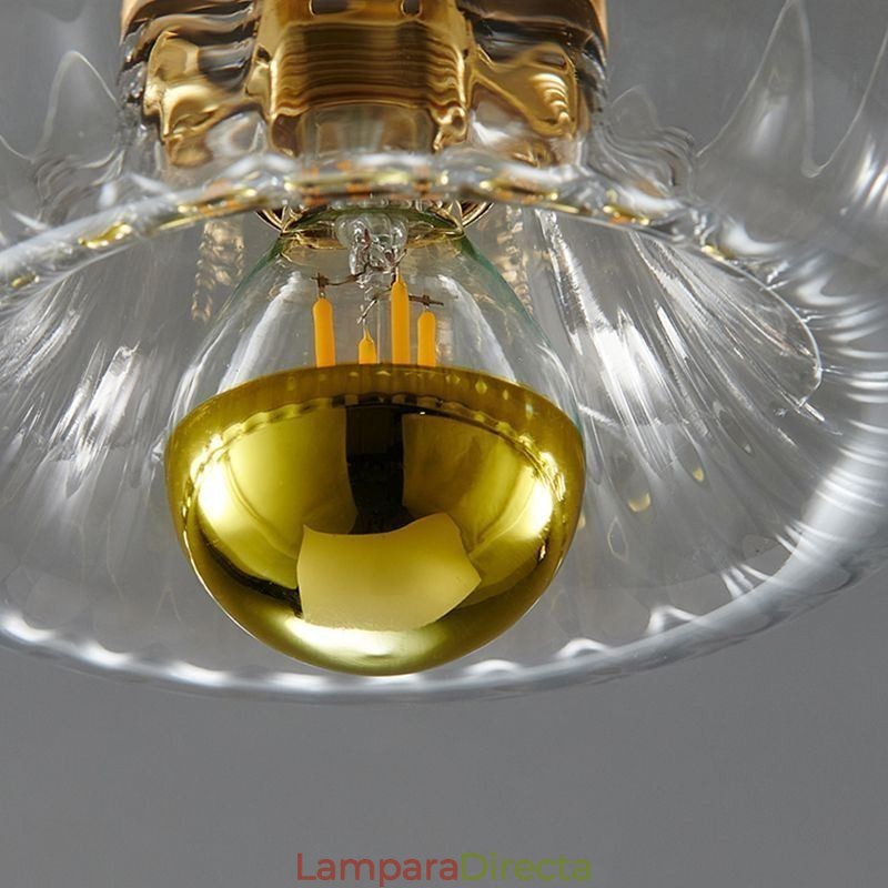 Iluminación de pared moderna con pantalla de vidrio transparente, aplique de pared cepillado.