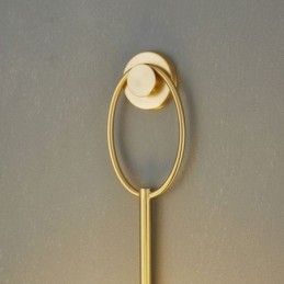 Aplique de pared moderno con forma de globo y cristal dorado cepillado