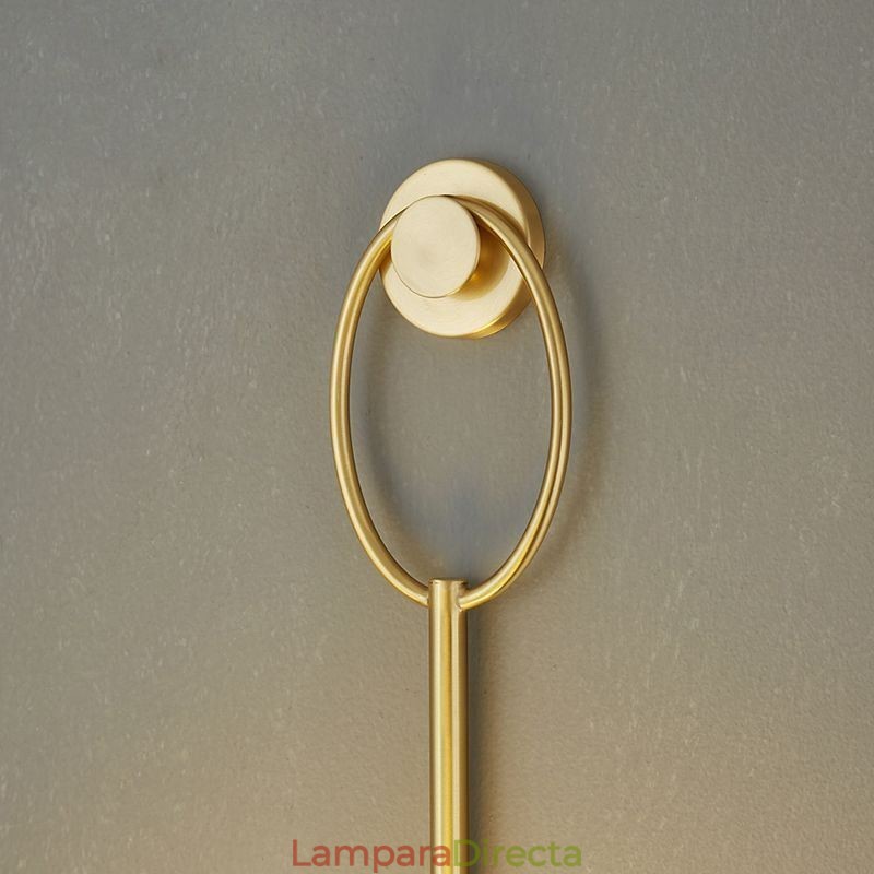 Aplique de pared moderno con forma de globo y cristal dorado cepillado