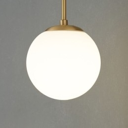 Aplique de pared moderno con forma de globo y cristal dorado cepillado