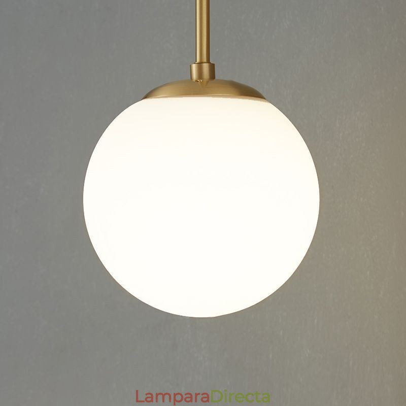 Aplique de pared moderno con forma de globo y cristal dorado cepillado