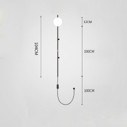 Lámpara de pared con forma de globo, estilo mediados de siglo, con enchufe