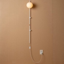 Lámpara de pared con forma de globo, estilo mediados de siglo, con enchufe