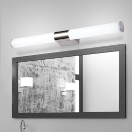 Lámpara de espejo de acero inoxidable, moderna lámpara de pared para baño, aplique de pared