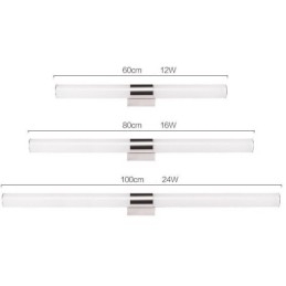 Lámpara de espejo de acero inoxidable, moderna lámpara de pared para baño, aplique de pared