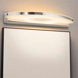 Aplique de pared con espejo moderno para baño, acero inoxidable