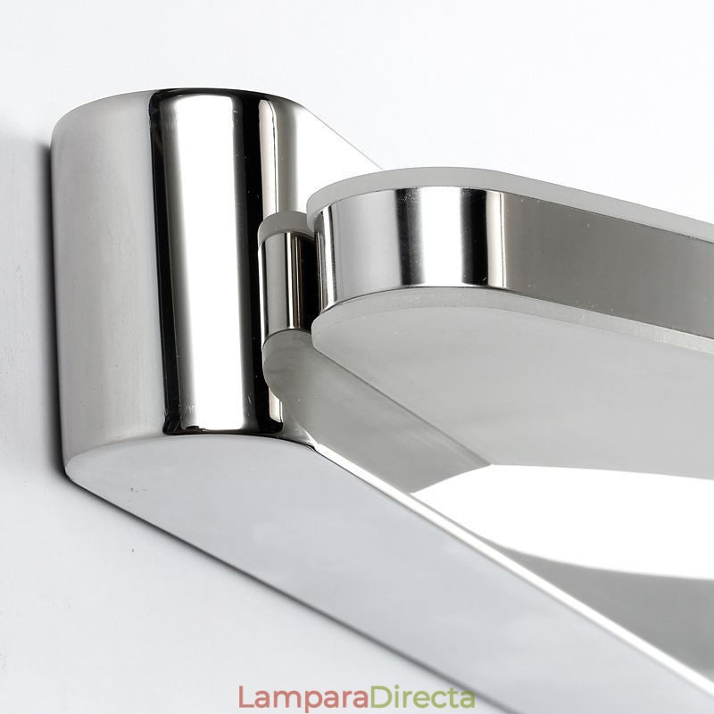Aplique de pared con espejo moderno para baño, acero inoxidable