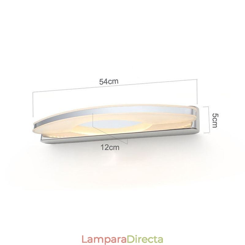 Aplique de pared con espejo moderno para baño, acero inoxidable