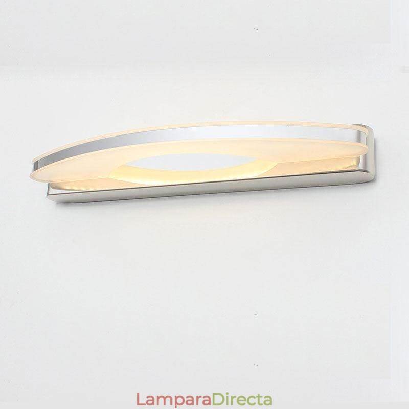 Aplique de pared con espejo moderno para baño, acero inoxidable