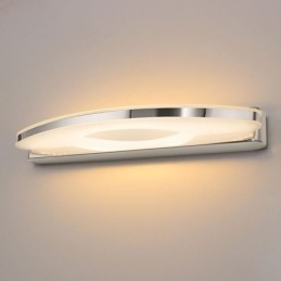 Aplique de pared con espejo moderno para baño, acero inoxidable