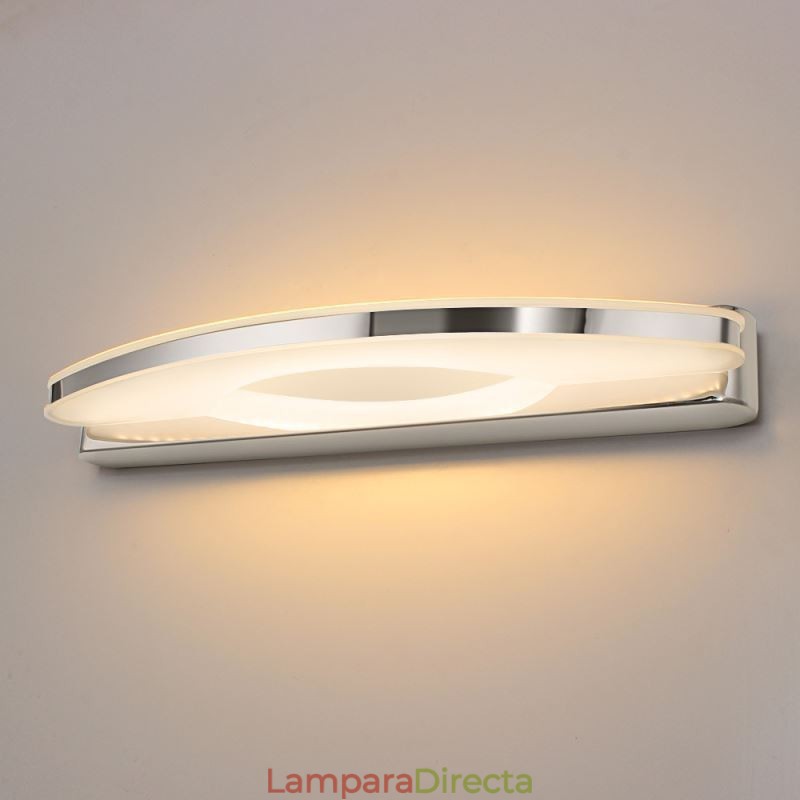 Aplique de pared con espejo moderno para baño, acero inoxidable