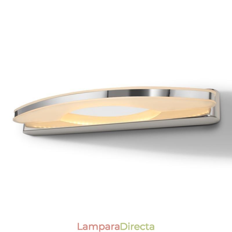 Aplique de pared con espejo moderno para baño, acero inoxidable