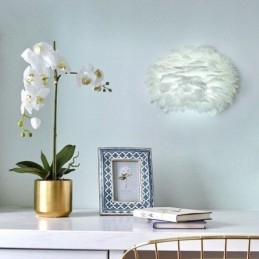 Lámpara de pared con plumas creativas, lámpara decorativa