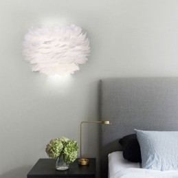 Lámpara de pared con plumas creativas, lámpara decorativa