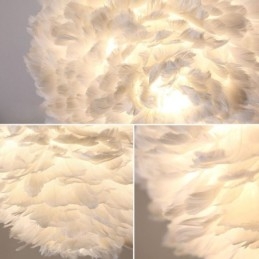 Lámpara de pared con plumas creativas, lámpara decorativa
