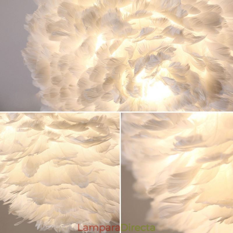 Lámpara de pared con plumas creativas, lámpara decorativa
