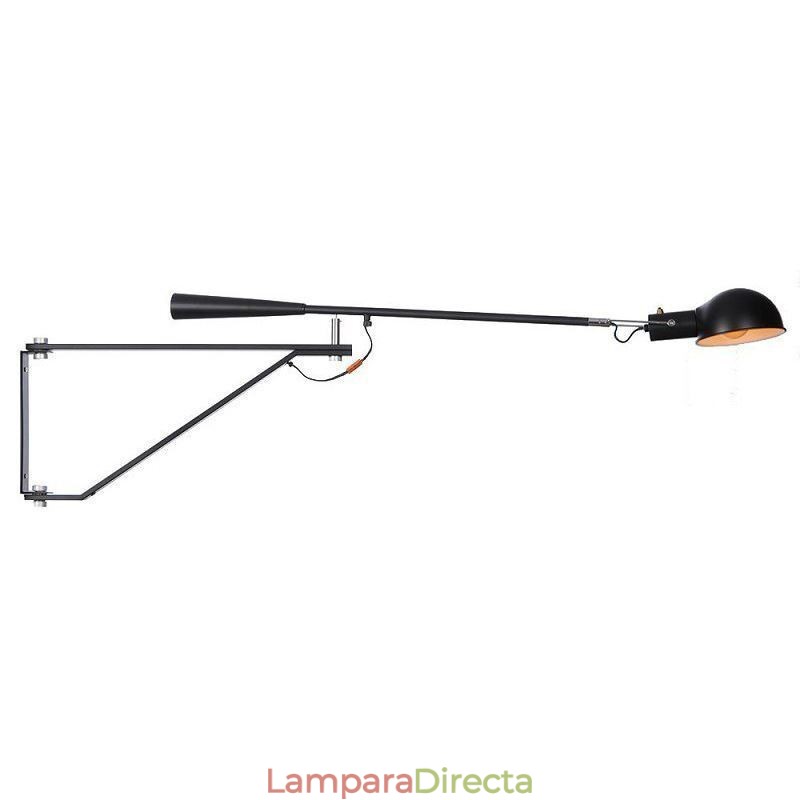 Lámpara de pared de un solo brazo basculante para lectura de cabecera