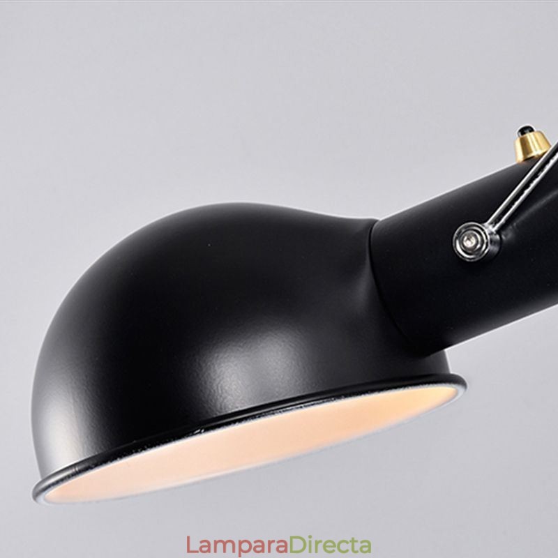 Lámpara de pared de un solo brazo basculante para lectura de cabecera