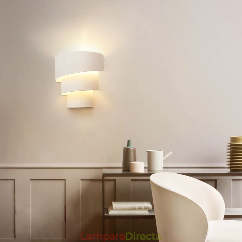Lámpara de pared minimalista moderna con forma de pastel en espiral, lámpara de noche