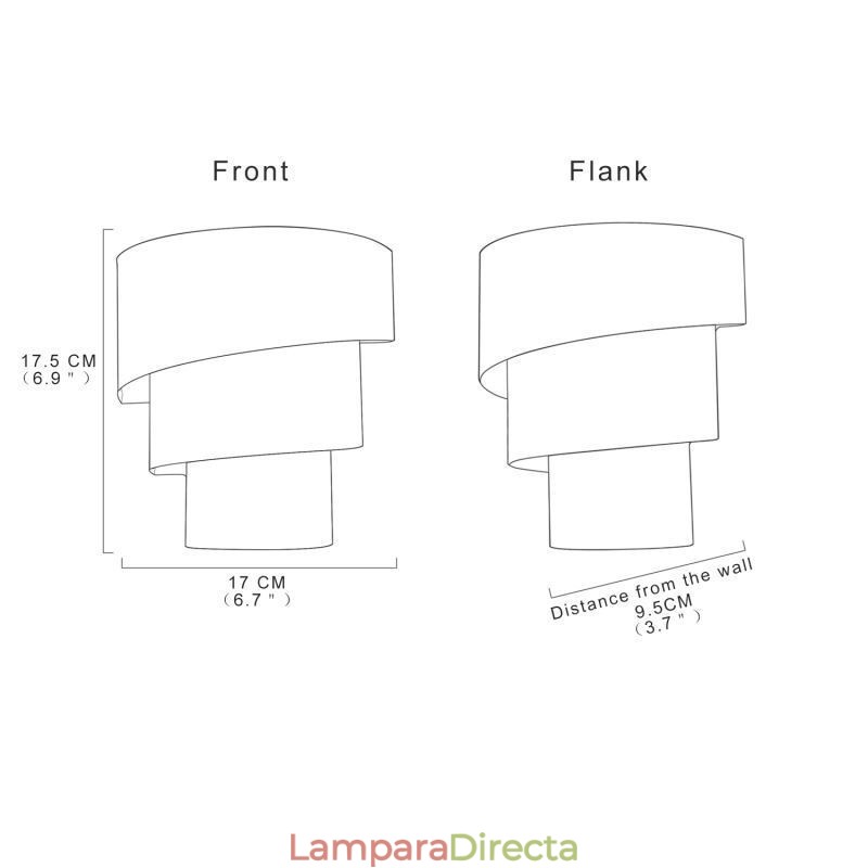 Lámpara de pared minimalista moderna con forma de pastel en espiral, lámpara de noche