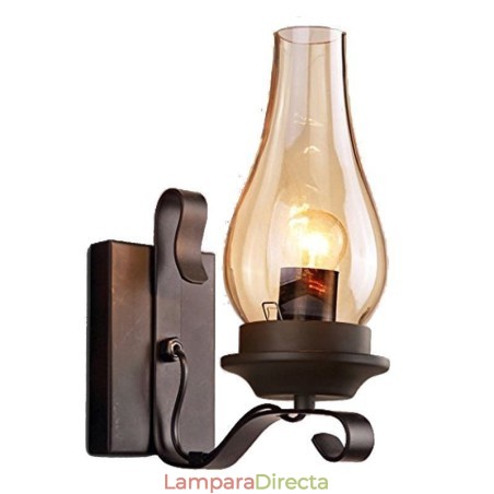 Lámpara de pared vintage de hierro forjado con una sola luz Lámpara de pared vintage de hierro forjado con una sola luz