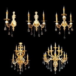 Lámpara de pared europea, aplique de pared de lujo, lámpara colgante de cristal, iluminación de mesita de noche