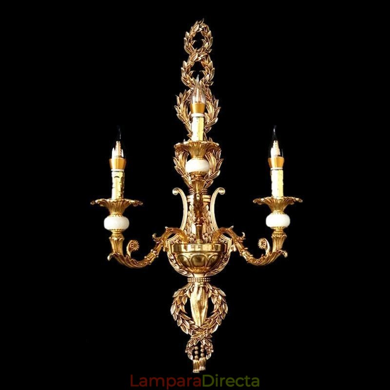 Lámpara de pared europea de lujo con pétalos de jade, lámpara decorativa, iluminación de mesita de noche