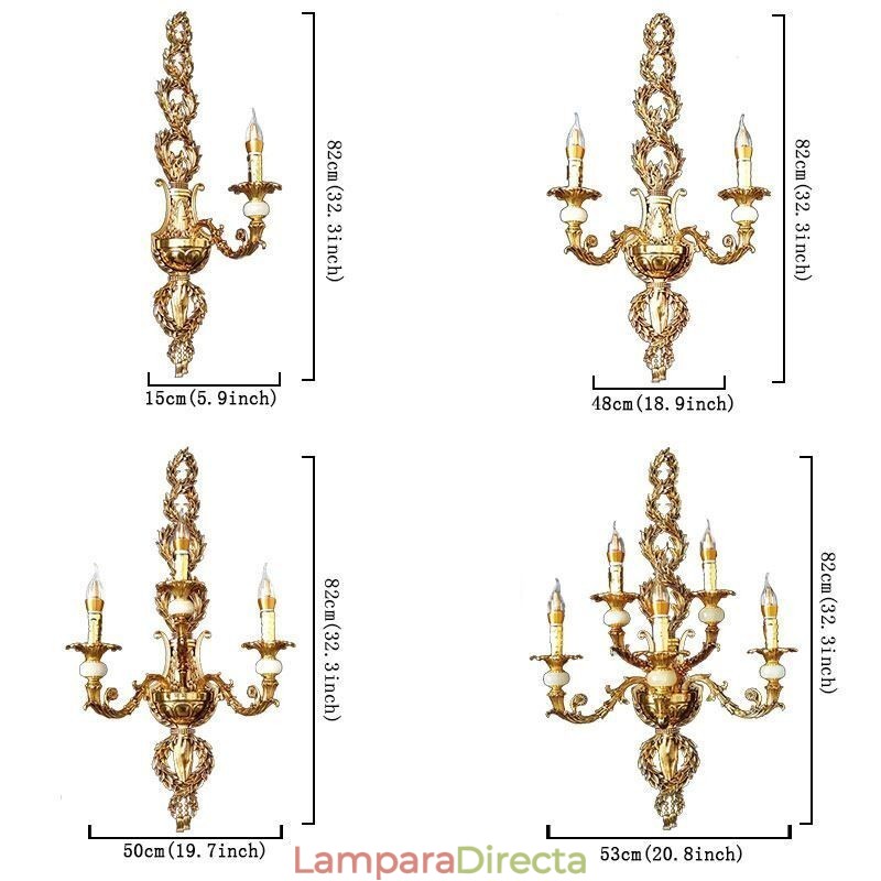 Lámpara de pared europea de lujo con pétalos de jade, lámpara decorativa, iluminación de mesita de noche
