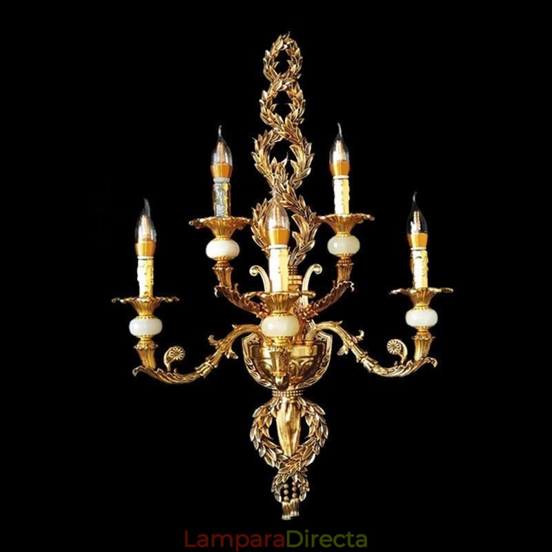 Lámpara de pared europea de lujo con pétalos de jade, lámpara decorativa, iluminación de mesita de noche