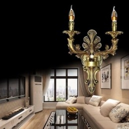 Lámpara de pared retro europea, creativa, doble, para el hogar, iluminación de pared, iluminación de noche