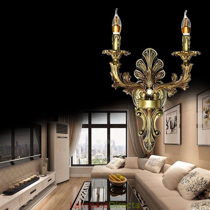 Lámpara de pared retro europea, creativa, doble, para el hogar, iluminación de pared, iluminación de noche